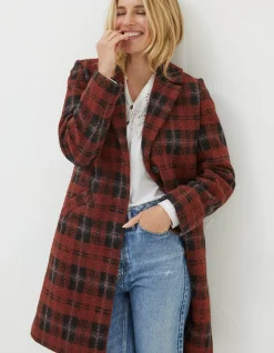Tanya Wool Blend Check Coat