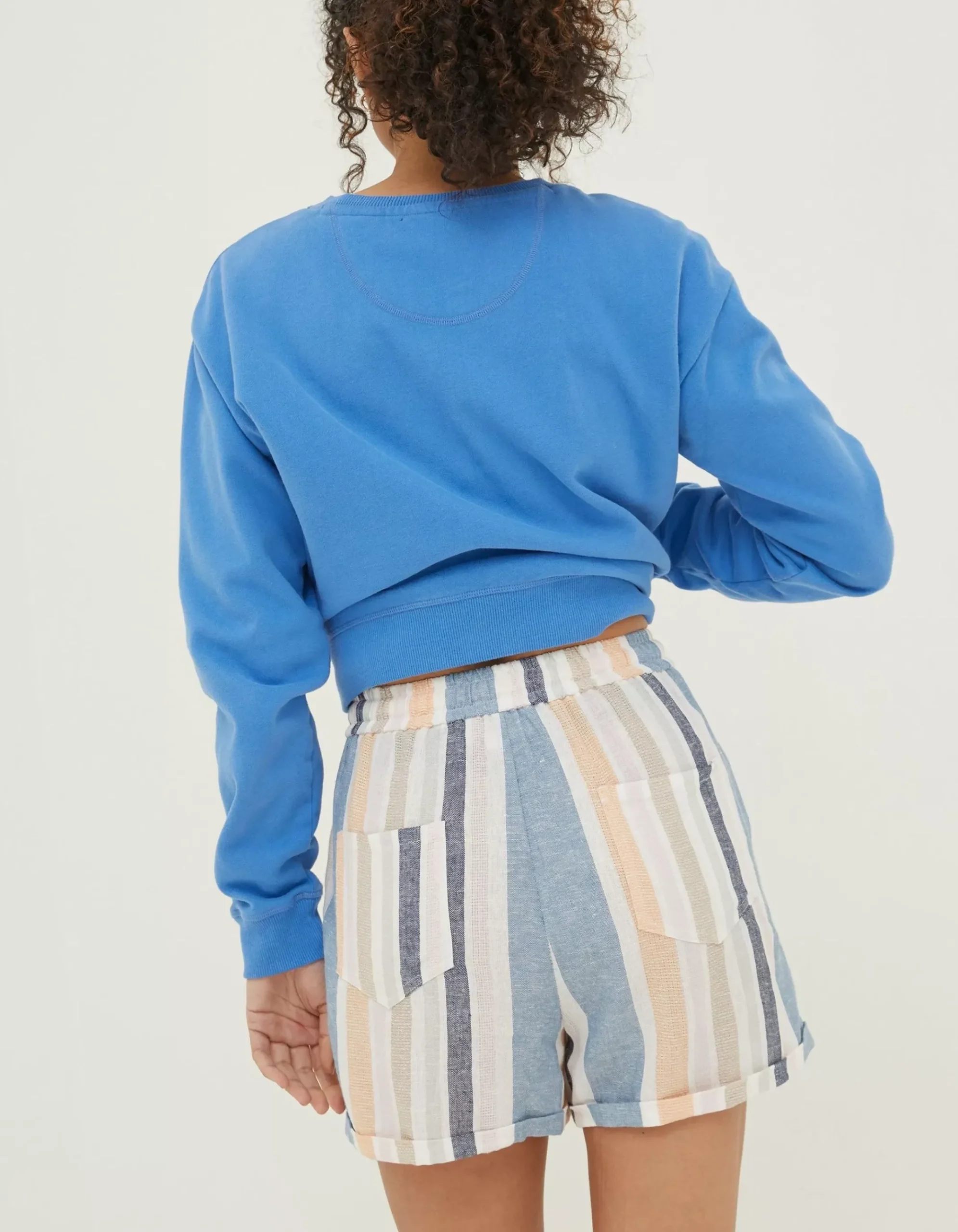 Tenby Multi Stripe Linen Blend Short