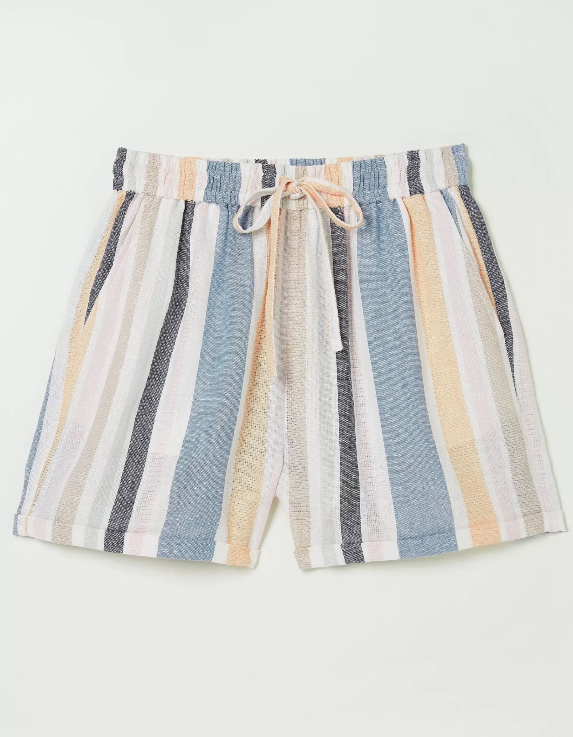 Tenby Multi Stripe Linen Blend Short