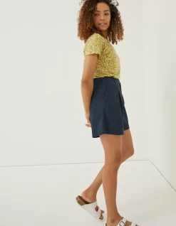 Tie Back Paint Linen T-Shirt