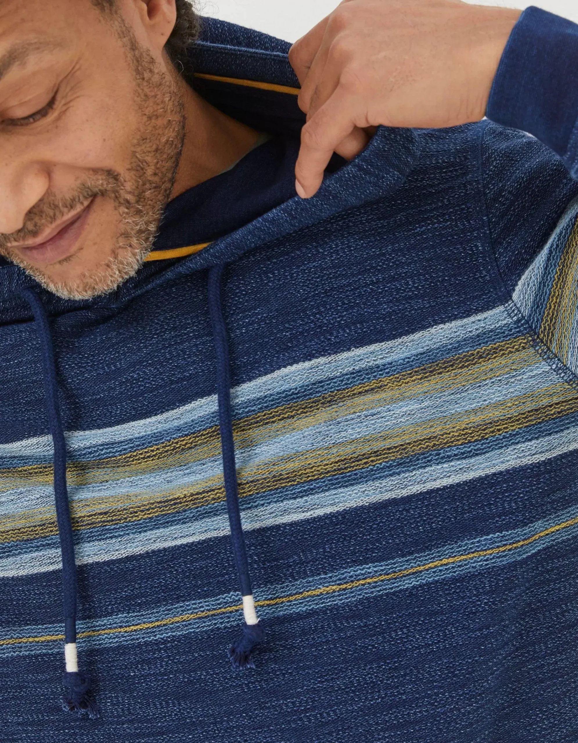 Trescowe Indigo Stripe Hoodie