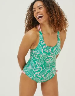 Tummy Control Tropical Leaves Swimsuit