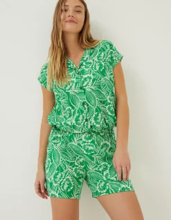 Val Leaf Linen Blend Shirt