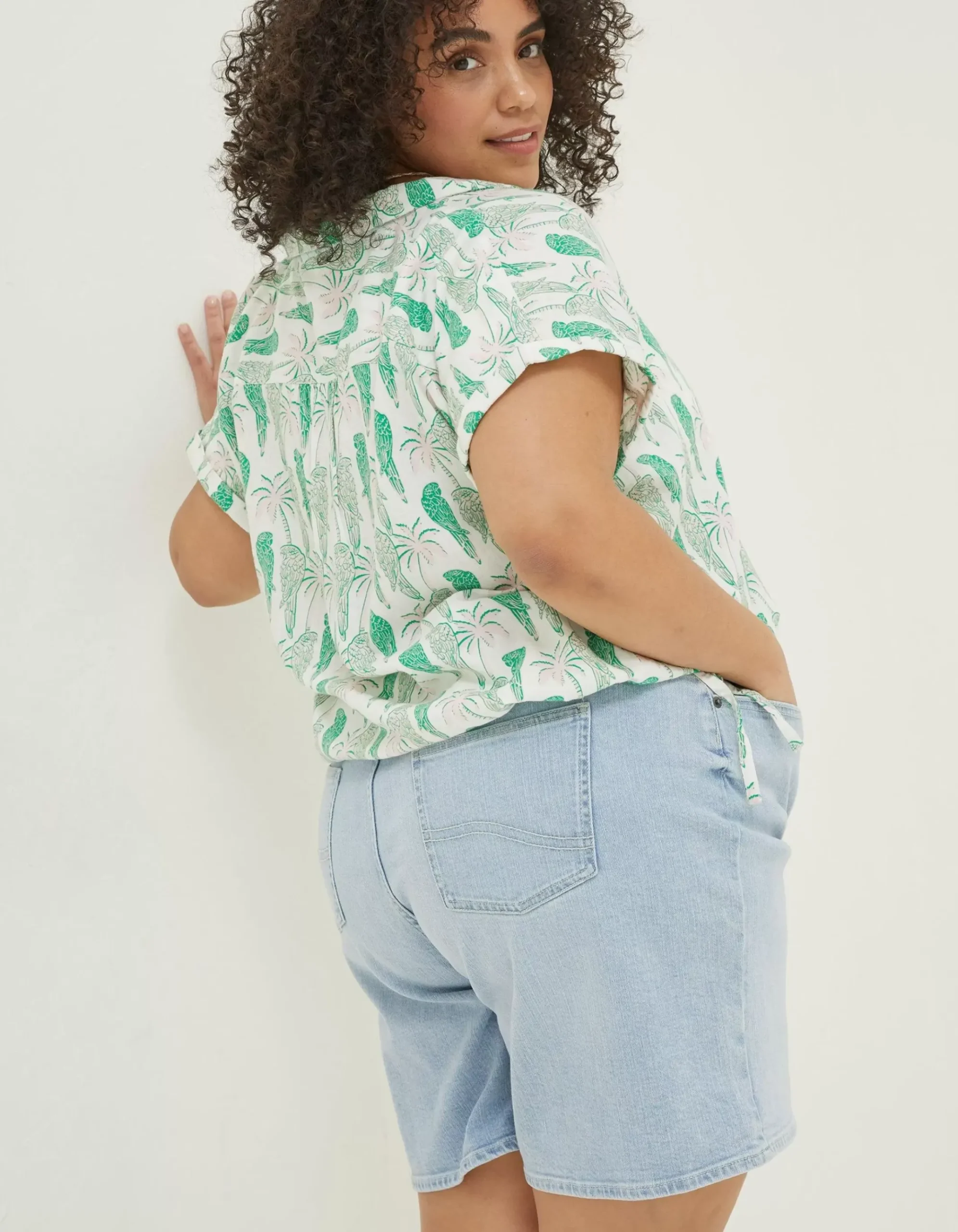Val Parrot Linen Blend Shirt
