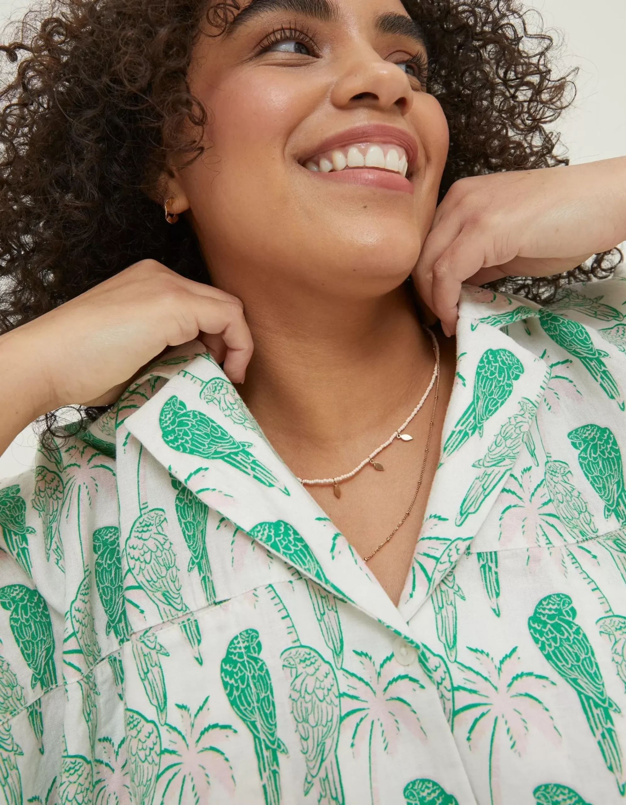 Val Parrot Linen Blend Shirt