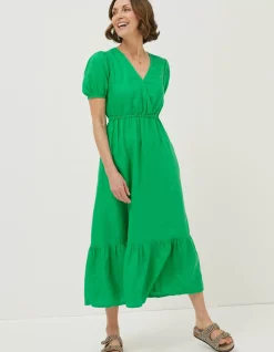 Vivvie Linen Midi Dress