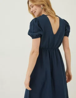 Vivvie Linen Midi Dress