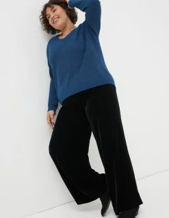 Wide Leg Velvet Trousers