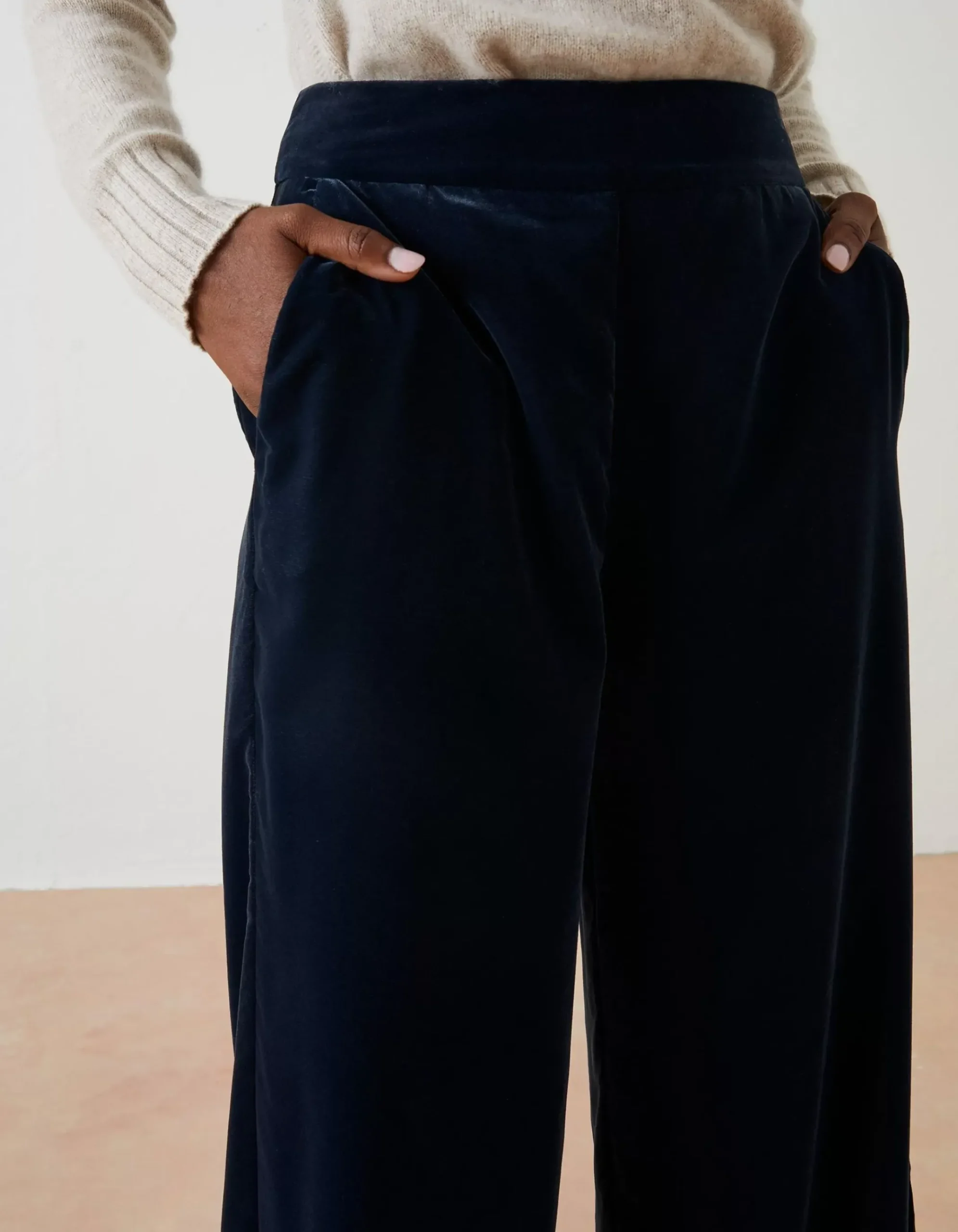 Wide Leg Velvet Trousers