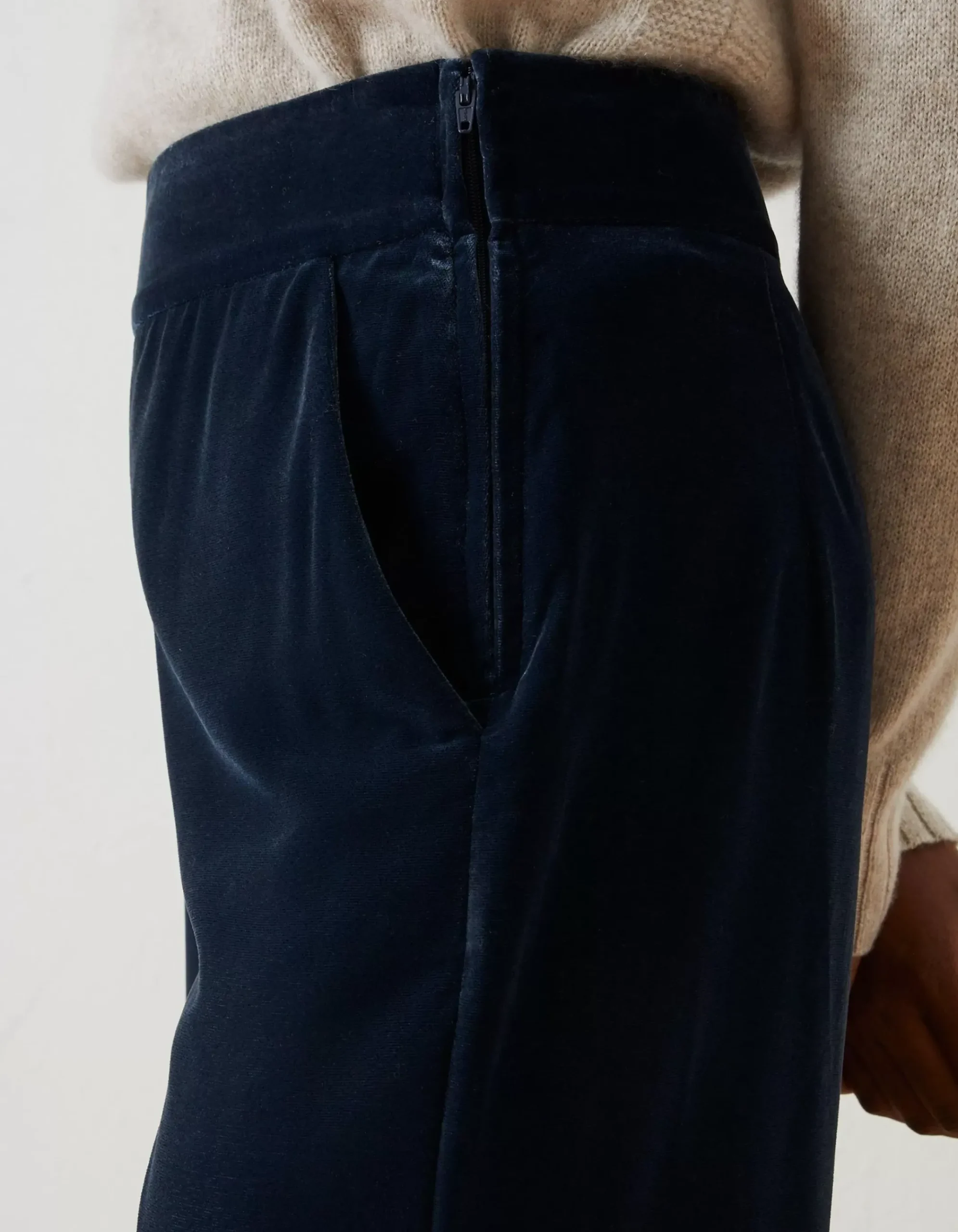 Wide Leg Velvet Trousers