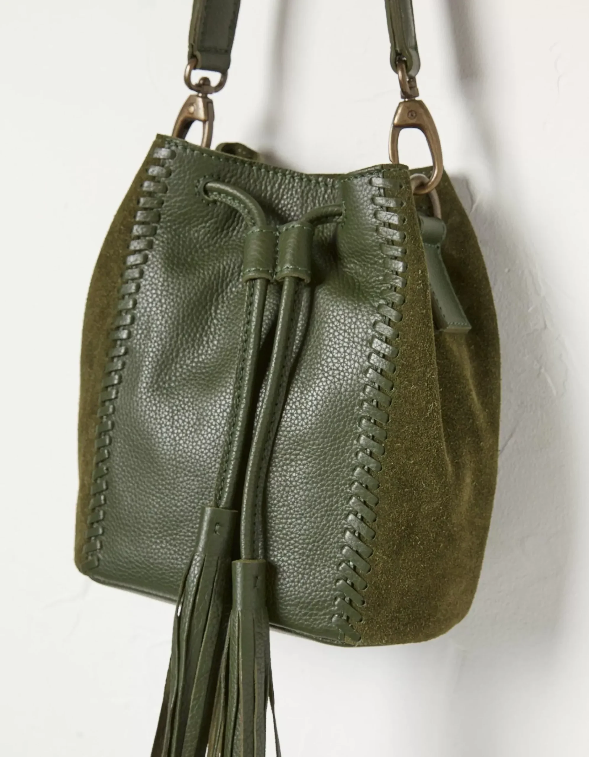 Winalie Leather Mini Bucket Bag